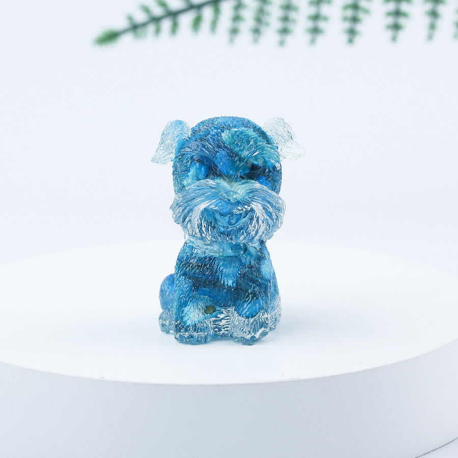 Olivenorma Crystal Gravel Epoxy Mini Schnauzer Gemstone Decoration - Blue Apatite - image 14
