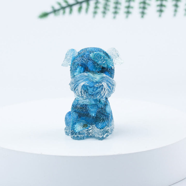 Olivenorma Crystal Gravel Epoxy Mini Schnauzer Gemstone Decoration - Blue Apatite - image 14