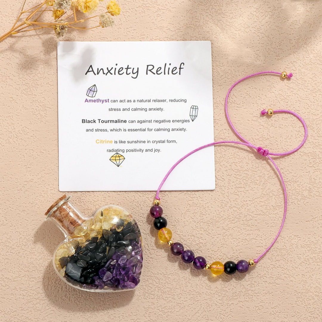 Olivenorma Healing Gift Wish Bottle Natural Crystal Bracelet - Anxiety Relief - image 6