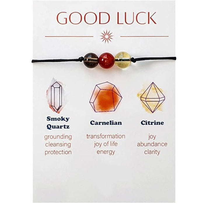 Olivenorma 9Pcs Natural Stone Healing Crystal Yoga Wish Bracelet - Good Luck - image 3