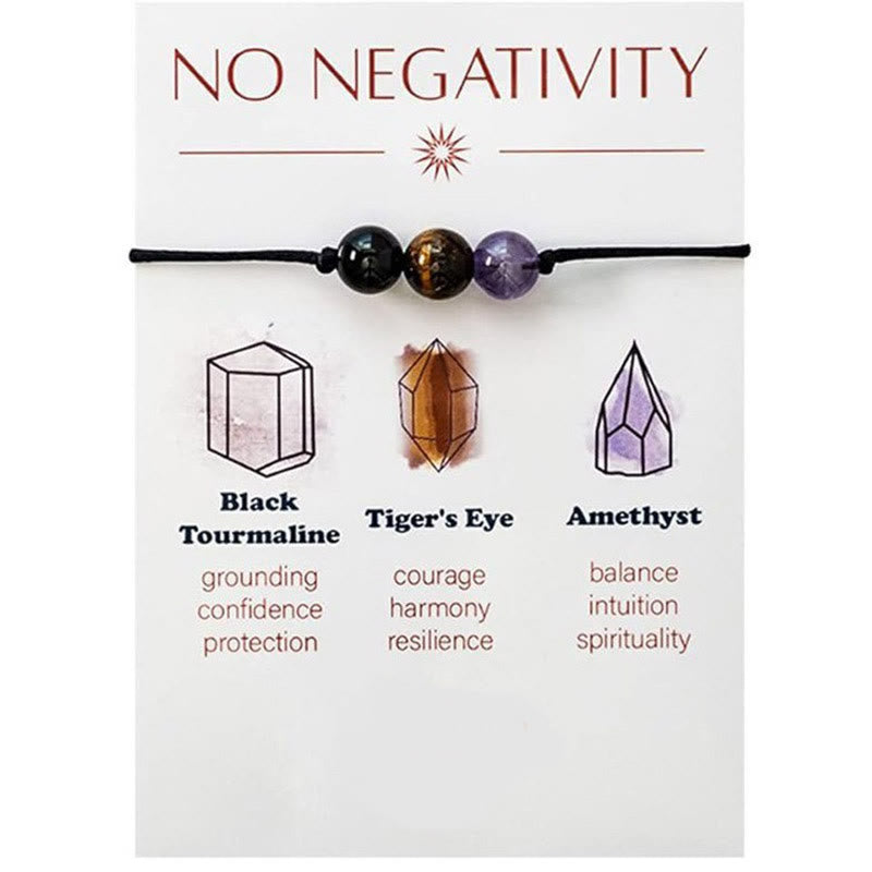 Olivenorma 9Pcs Natural Stone Healing Crystal Yoga Wish Bracelet - No Negativity - image 6