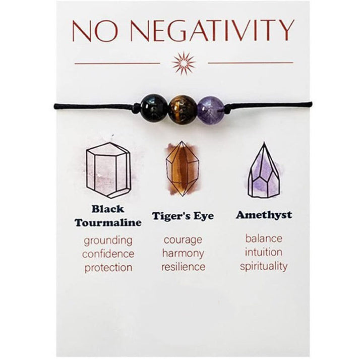Olivenorma 9Pcs Natural Stone Healing Crystal Yoga Wish Bracelet - No Negativity - image 6