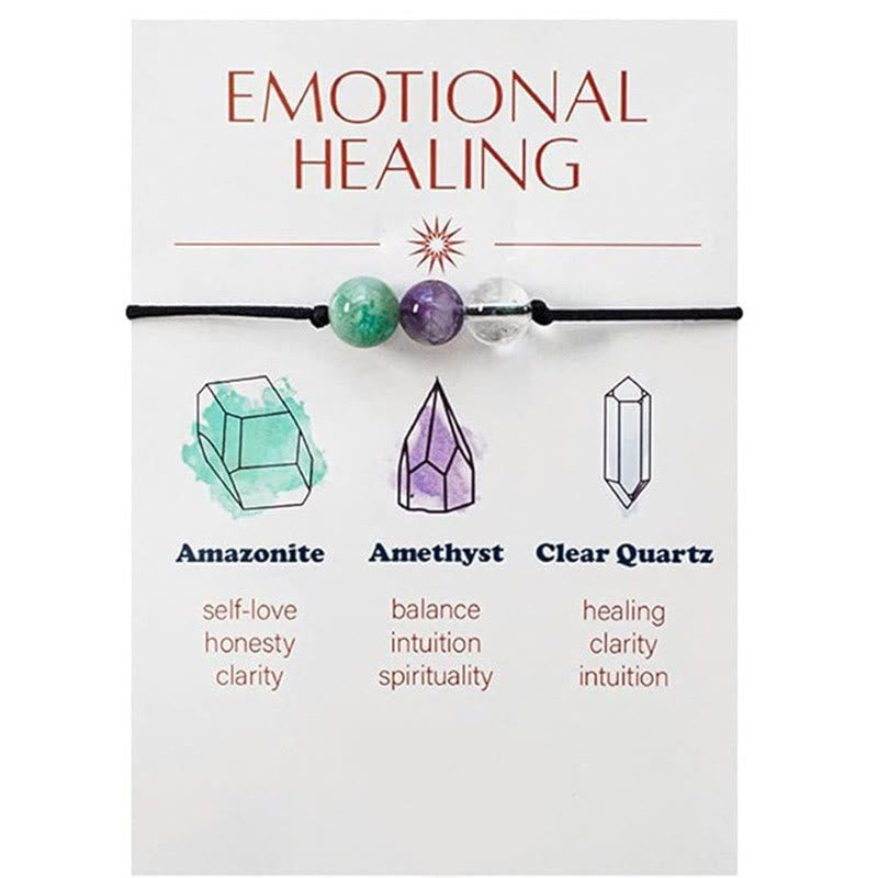 Olivenorma 9Pcs Natural Stone Healing Crystal Yoga Wish Bracelet - Emotional Healing - image 2