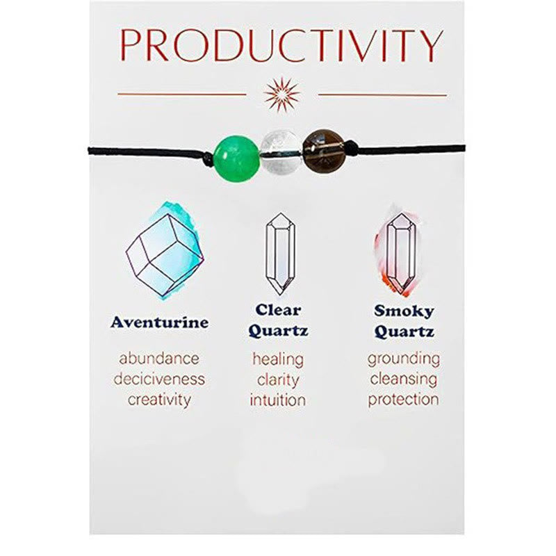 Olivenorma 9Pcs Natural Stone Healing Crystal Yoga Wish Bracelet - Productivity - image 8