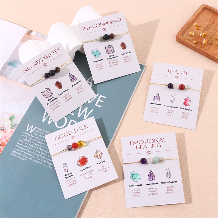 Olivenorma 9Pcs Natural Stone Healing Crystal Yoga Wish Bracelet - image 10