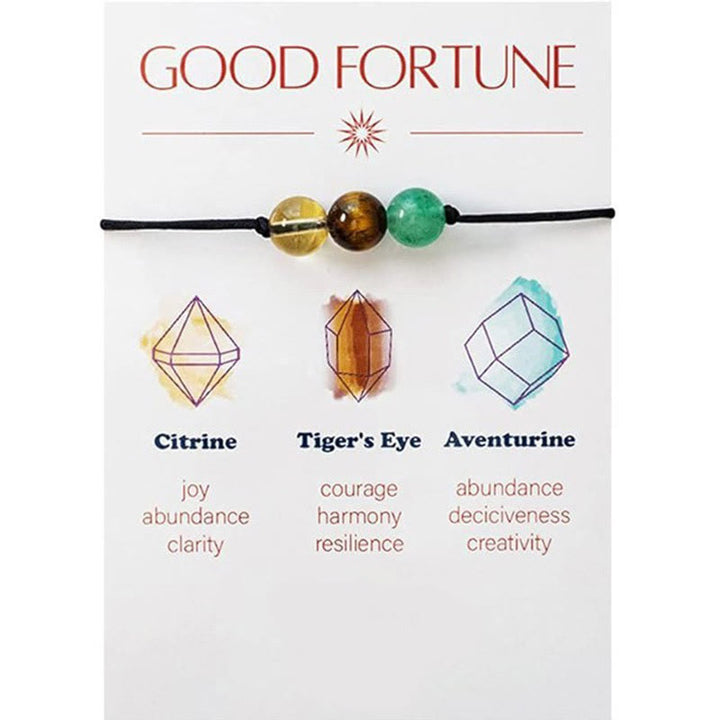 Olivenorma 9Pcs Natural Stone Healing Crystal Yoga Wish Bracelet - Good Fortune - image 4