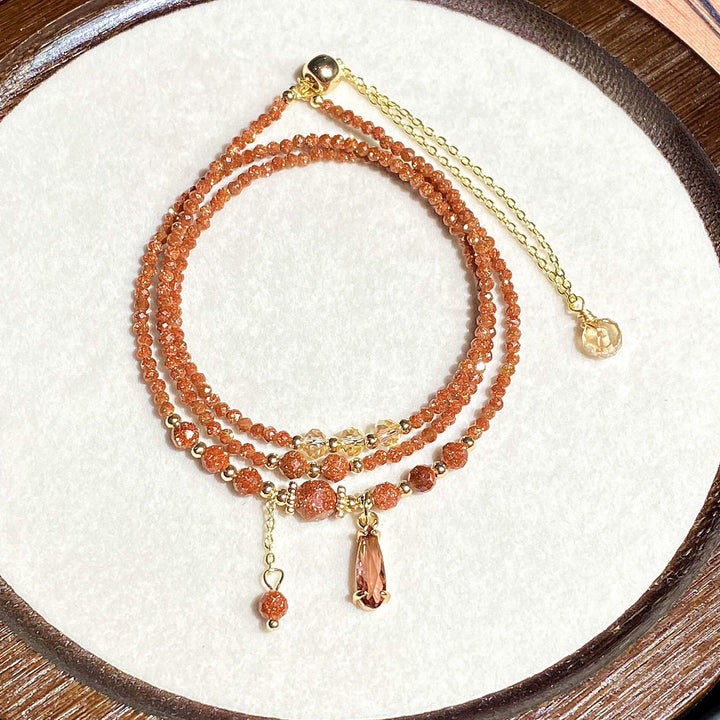 Olivenorma Sandstone Beads Multi-layer Bracelet Necklace - Sandstone - image 0