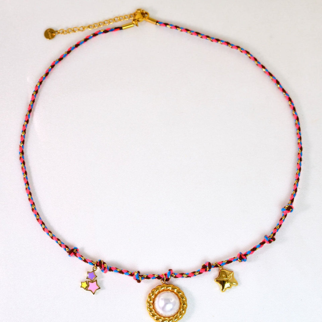 Olivenorma Colorful Braided Rope Natural Stone Pendant Necklace - Freshwater Pearl Necklace - image 24