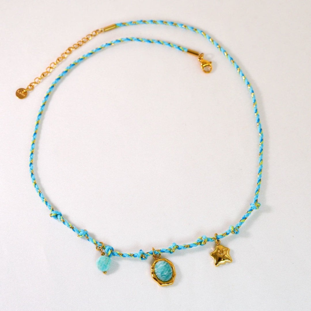 Olivenorma Colorful Braided Rope Natural Stone Pendant Necklace - Amazonite Necklace - image 13
