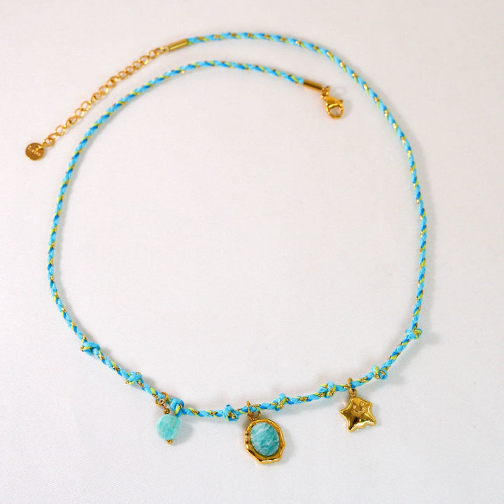 Olivenorma Colorful Braided Rope Natural Stone Pendant Necklace - Amazonite Necklace - image 13