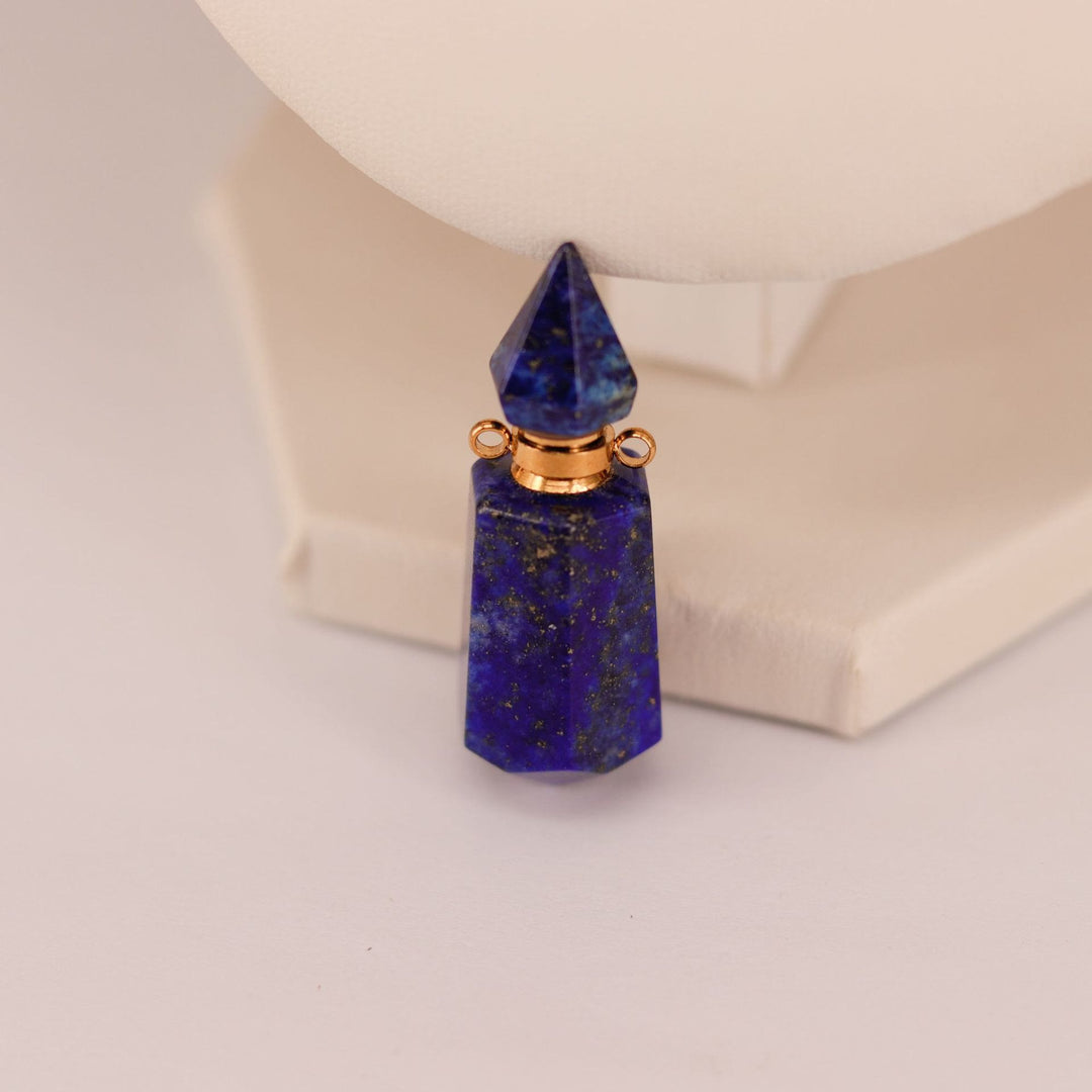 Olivenorma Hexagonal Column Essential Oil Diffuser Bottle Necklace - Lapis Lazuli - Silver - image 18