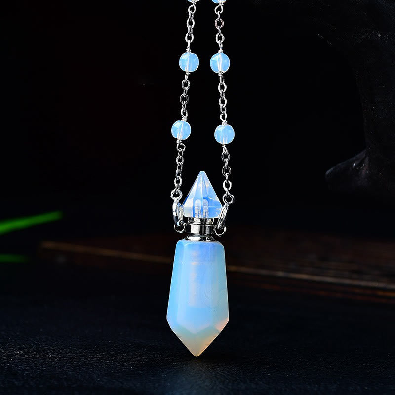 Olivenorma Natural Stone Essential Oil Diffuser Bottle Necklace - Opalite - image 9