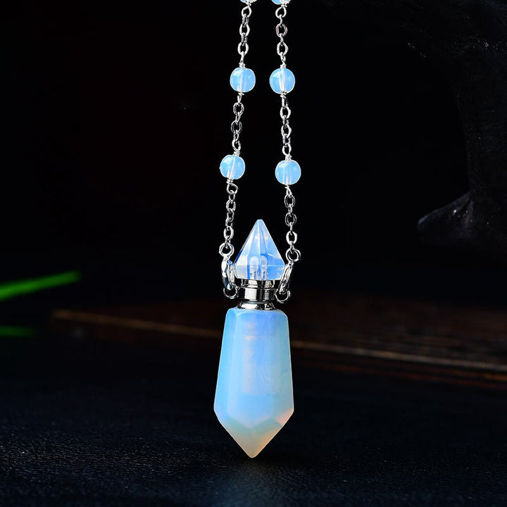 Olivenorma Natural Stone Essential Oil Diffuser Bottle Necklace - Opalite - image 9