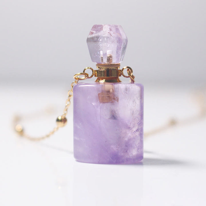 Olivenorma Amethyst Essential Oil Diffuser Bottle Necklace - Square Bottle - image 1