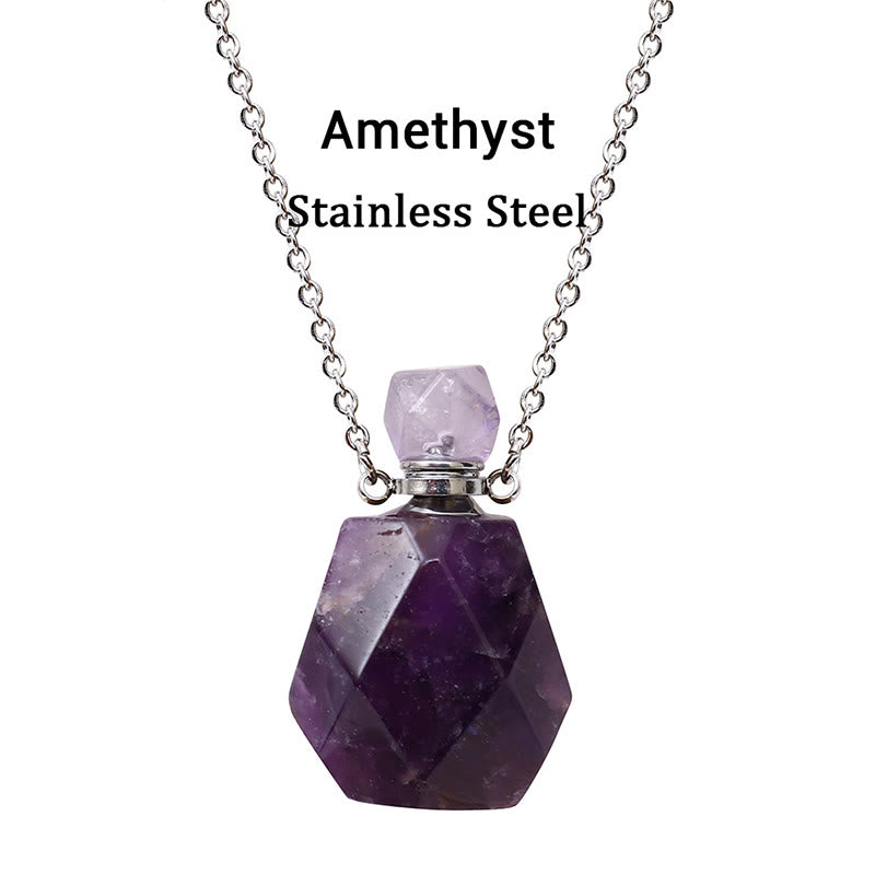 Olivenorma Crystal Essential Oil Diffuser Perfume Bottle Necklace - Amethyst - image 1