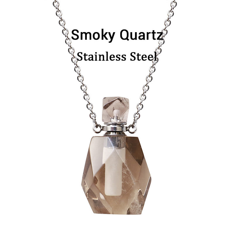 Olivenorma Crystal Essential Oil Diffuser Perfume Bottle Necklace - Smoky Quartz - image 21