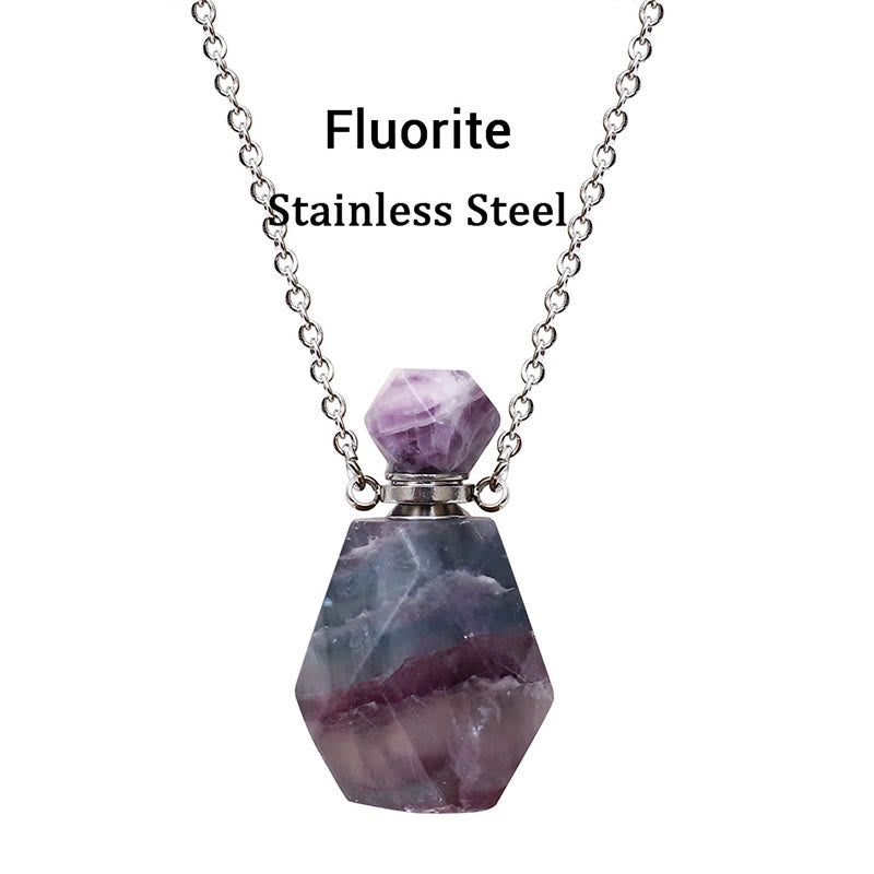 Olivenorma Crystal Essential Oil Diffuser Perfume Bottle Necklace - Fluorite - image 6