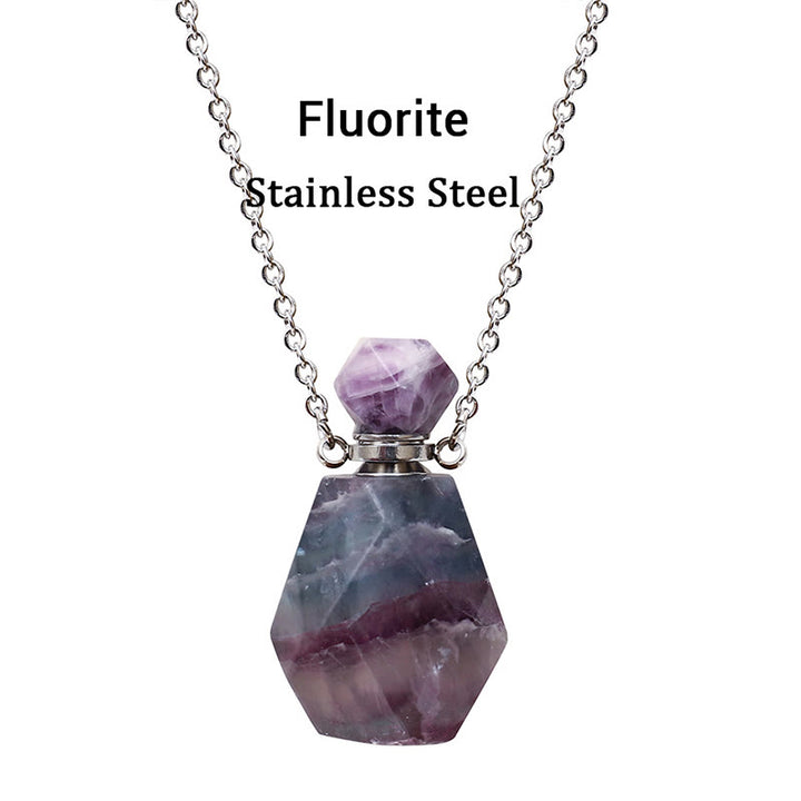 Olivenorma Crystal Essential Oil Diffuser Perfume Bottle Necklace - Fluorite - image 6