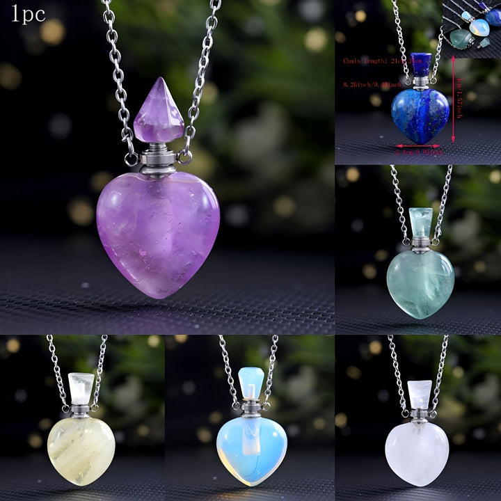 Olivenorma Crystal Essential Oil Diffuser Love Bottle Necklace - image 24