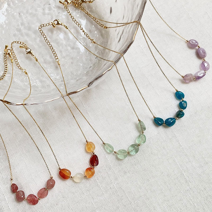 Olivenorma Irregular Natural Stone Beaded Pendant Necklace - image 39