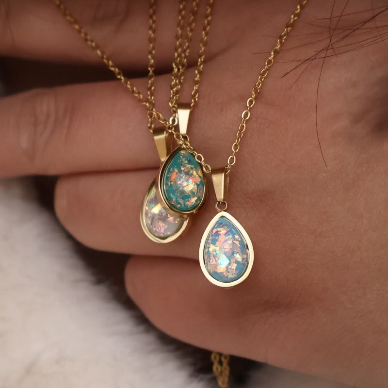 Olivenorma French Natural Opal Water Drop Pendant Necklace - image 10