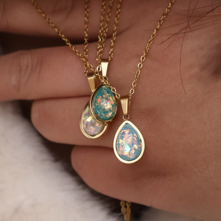 Olivenorma French Natural Opal Water Drop Pendant Necklace - image 10