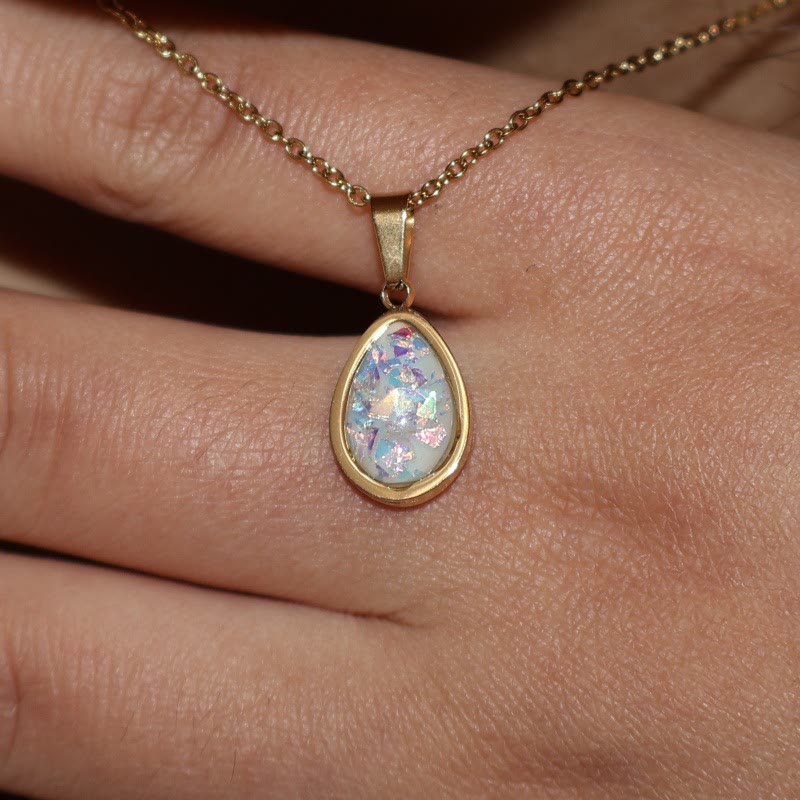 Olivenorma French Natural Opal Water Drop Pendant Necklace - image 6