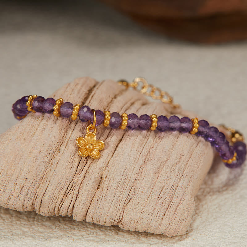 Olivenorma Natural Amethyst Beads Flower Pendant Bracelet Necklace - image 6