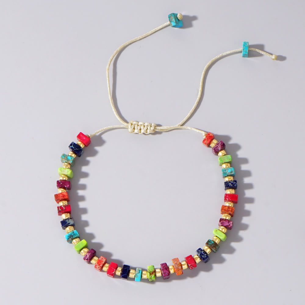 Olivenorma Square Cut Natural Color Emperor Stone Necklace - Chakra #2 - image 4