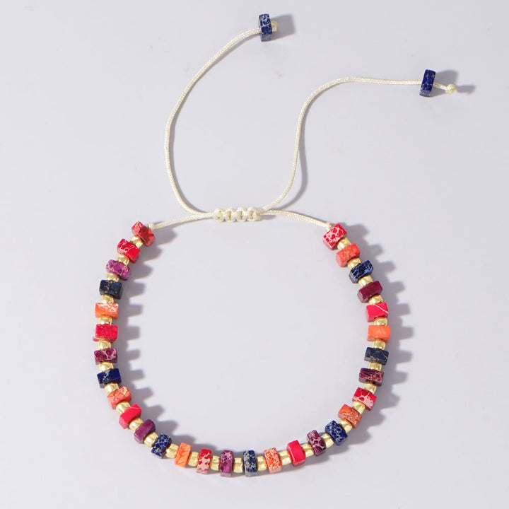Olivenorma Square Cut Natural Color Emperor Stone Necklace - Chakra #3 - image 5