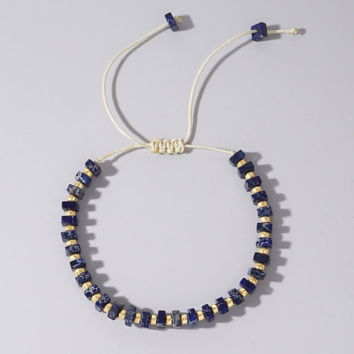 Olivenorma Square Cut Natural Color Emperor Stone Necklace - Dark Blue Emperor Stone - image 7
