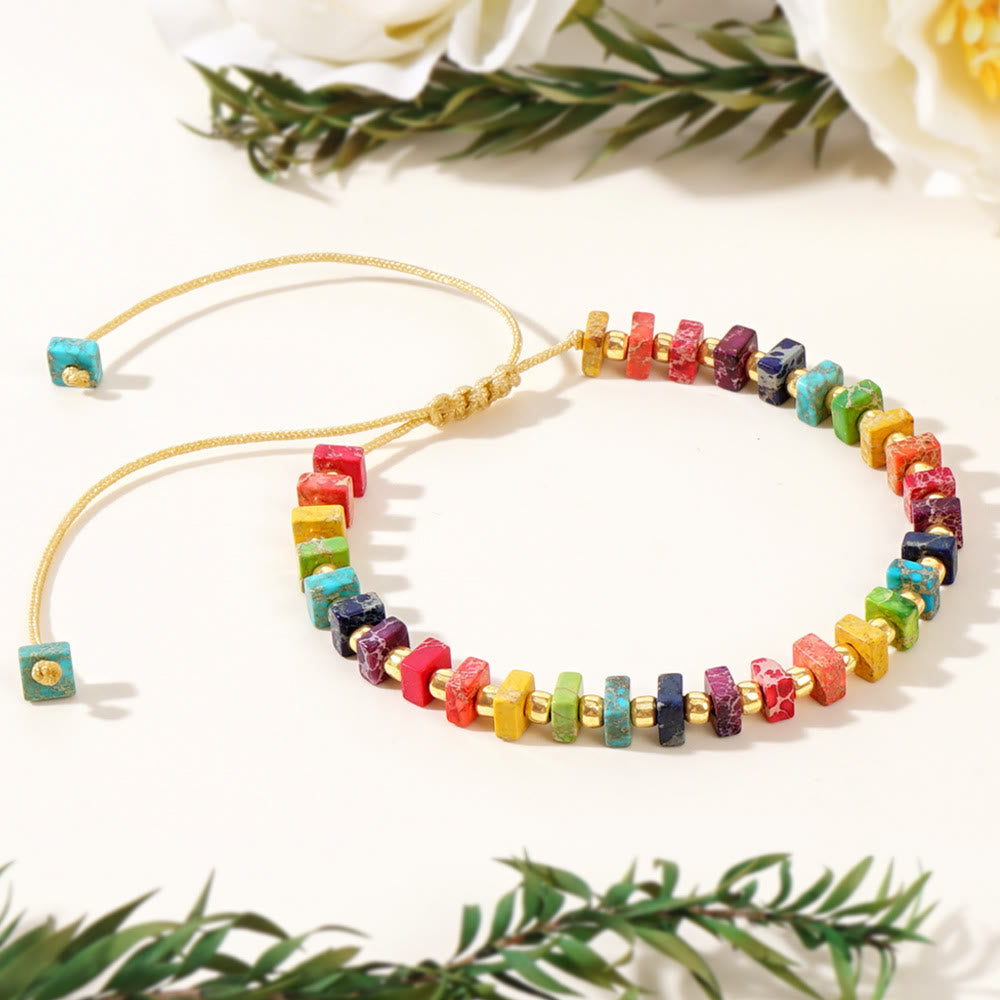Olivenorma Square Cut Natural Color Emperor Stone Necklace - Chakra #1 - image 1