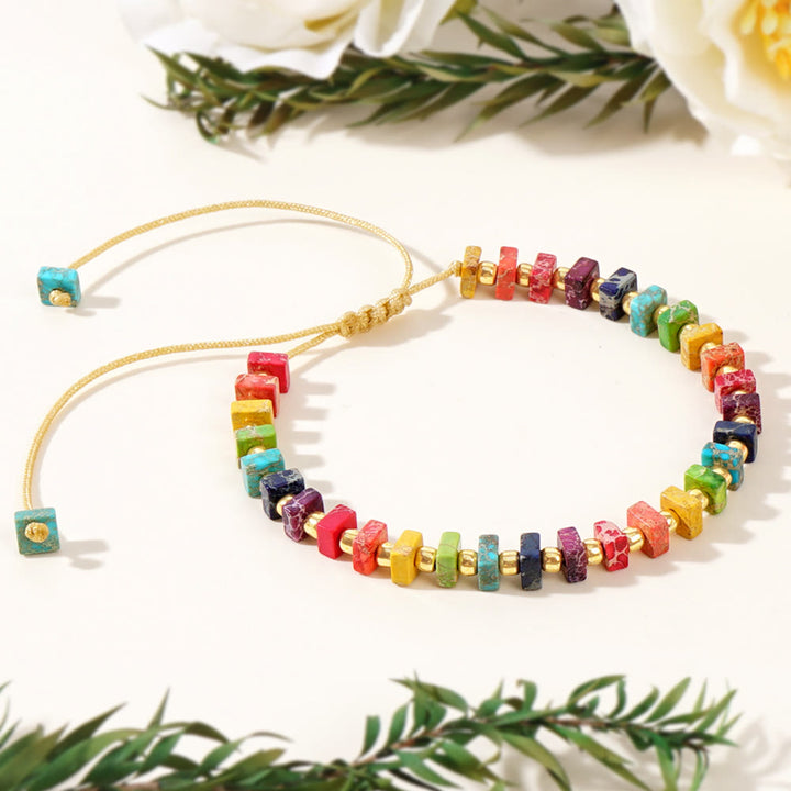 Olivenorma Square Cut Natural Color Emperor Stone Necklace - Chakra #1 - image 1