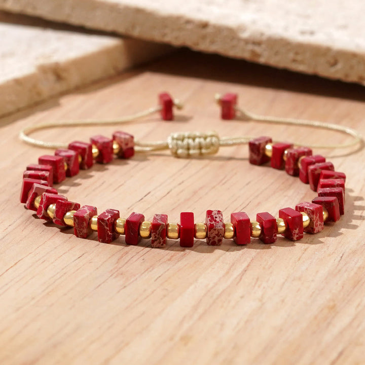 Olivenorma Square Cut Natural Color Emperor Stone Necklace - Rose Red Emperor Stone - image 20