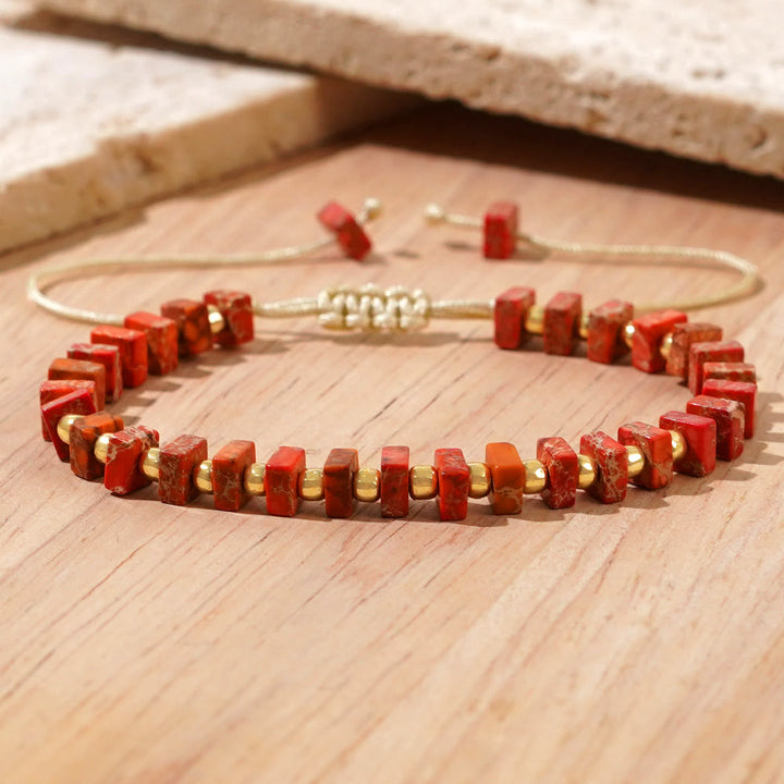 Olivenorma Square Cut Natural Color Emperor Stone Necklace - Orange Emperor Stone - image 15