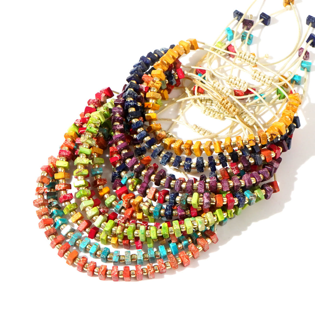 Olivenorma Square Cut Natural Color Emperor Stone Necklace - image 0