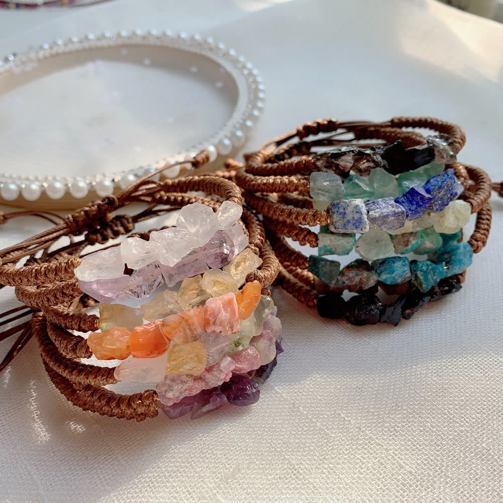 Olivenorma Irregular Natural Elements Braided Drawstring Bracelet - image 0