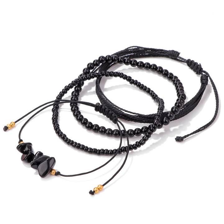 Olivenorma 4Pcs Crystal Crushed Stone Braided Drawstring Bracelet - image 22