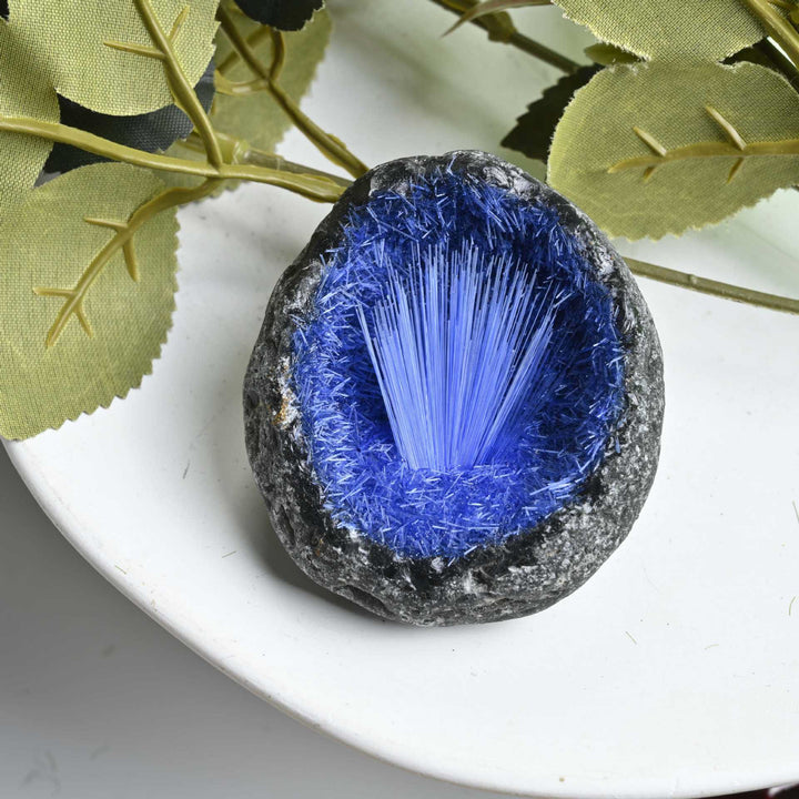 Olivenorma Blue Hair Ore Cluster Needle Egg Gemstone Decoration - image 3
