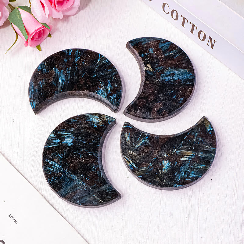 Olivenorma Arfvedsonite Tumbled Stone Moon Cut Gemstone Decoration - image 2