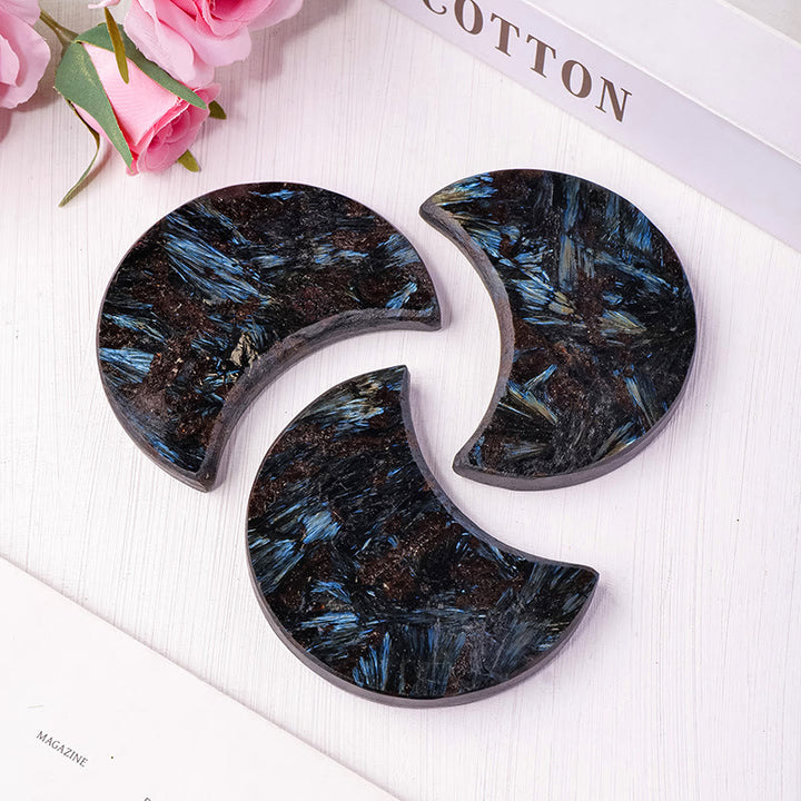Olivenorma Arfvedsonite Tumbled Stone Moon Cut Gemstone Decoration - image 1