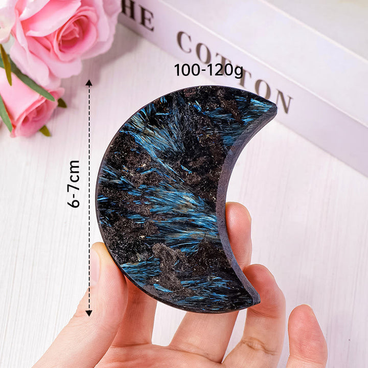 Olivenorma Arfvedsonite Tumbled Stone Moon Cut Gemstone Decoration - image 5
