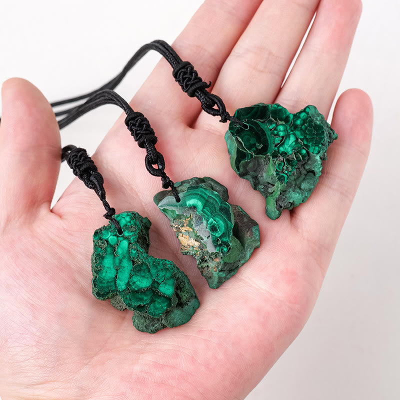 Olivenorma Irregular Natural Malachite Pendant Necklace - image 1