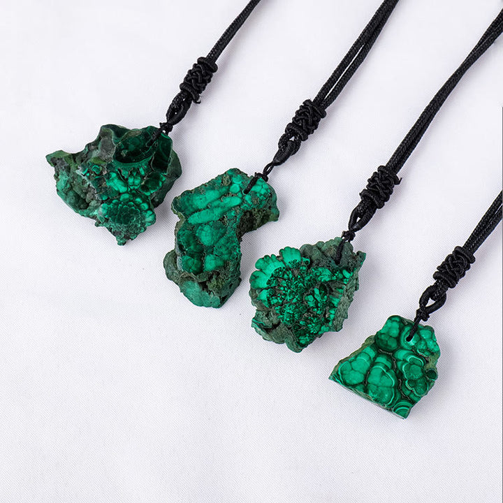 Olivenorma Irregular Natural Malachite Pendant Necklace - image 5