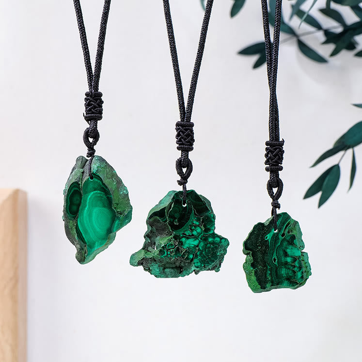 Olivenorma Irregular Natural Malachite Pendant Necklace - image 2