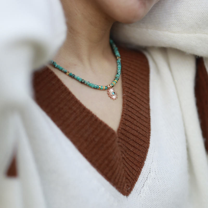 Olivenorma Emperor Stone Beaded Turquoise Pendant Necklace - image 1