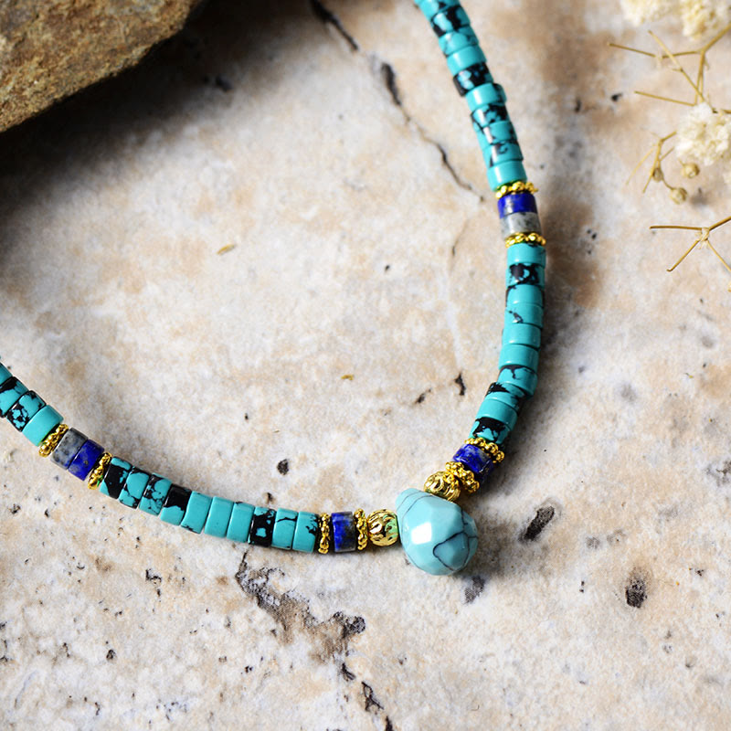 Olivenorma Emperor Stone Beaded Turquoise Pendant Necklace - Emperor Stone & Turquoise & Stone - image 3