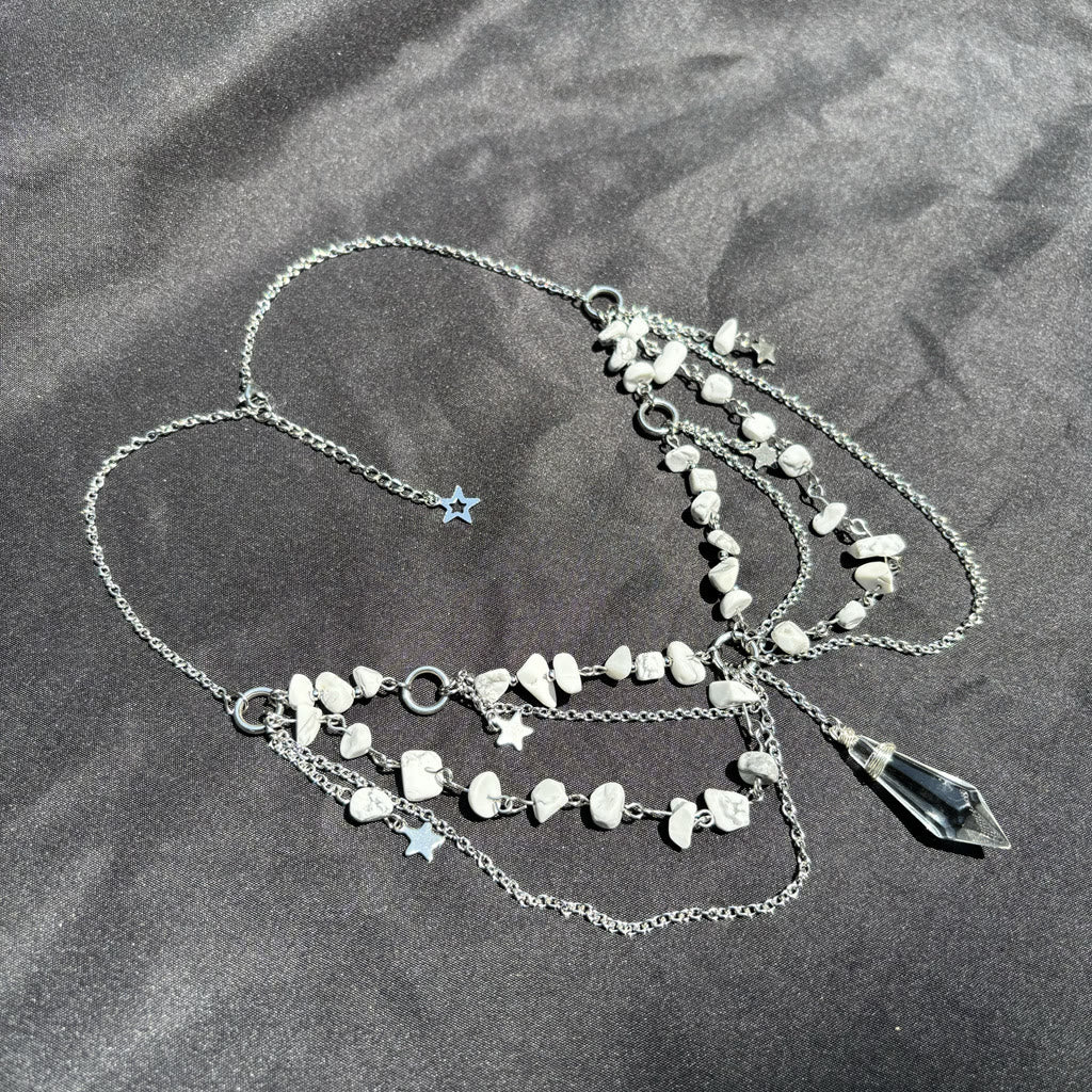 Olivenorma Star Pendant Natural Stone Layered Choker Necklace - image 29