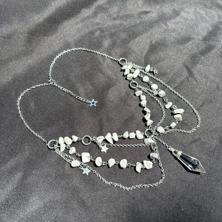 Olivenorma Star Pendant Natural Stone Layered Choker Necklace - image 29