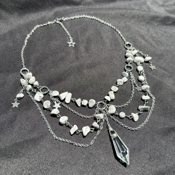 Olivenorma Star Pendant Natural Stone Layered Choker Necklace - image 28